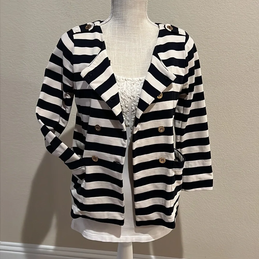 J. CREW Maritime Blazer Navy Stripe XS
